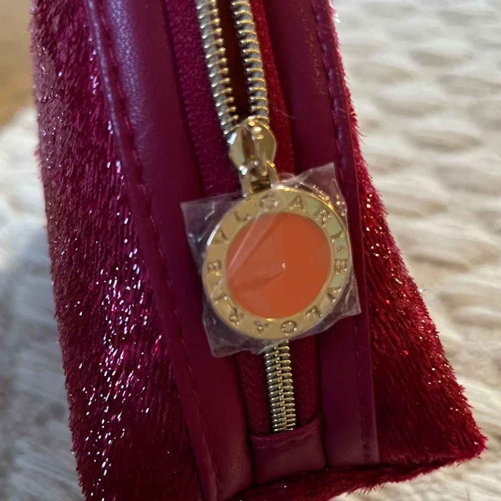 NWOT Bulgari Sparkling Burgundy Cosmetic Bag